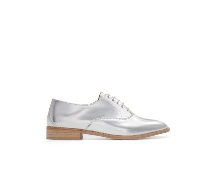 zara silver metallic oxford