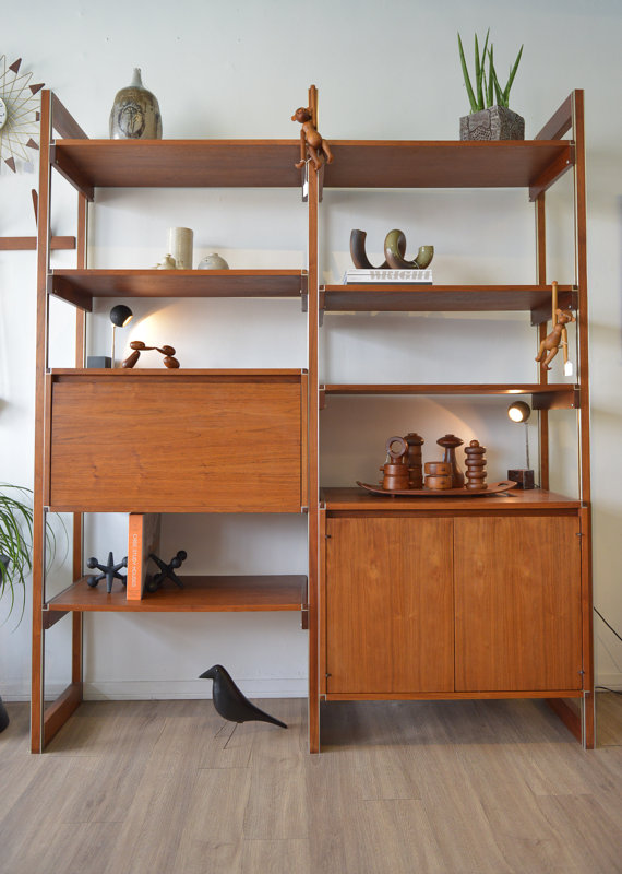 midcentury wall unit via the modern vault